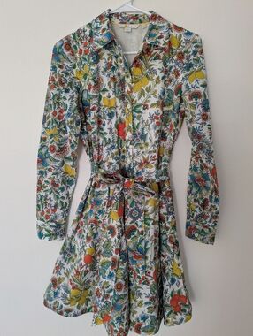 Boden Floral Shirt Dress with Belt ~ Sz 2R